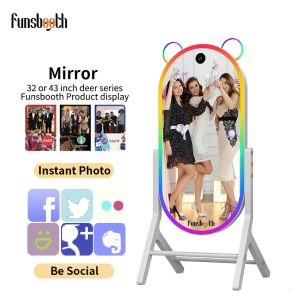 Social Media Selfie Station LCD Mirror Photobooth Template Sticker Beauty Photo