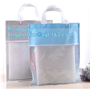 fashion custom pvc shopping bag with your logo, eco-friendly transparent