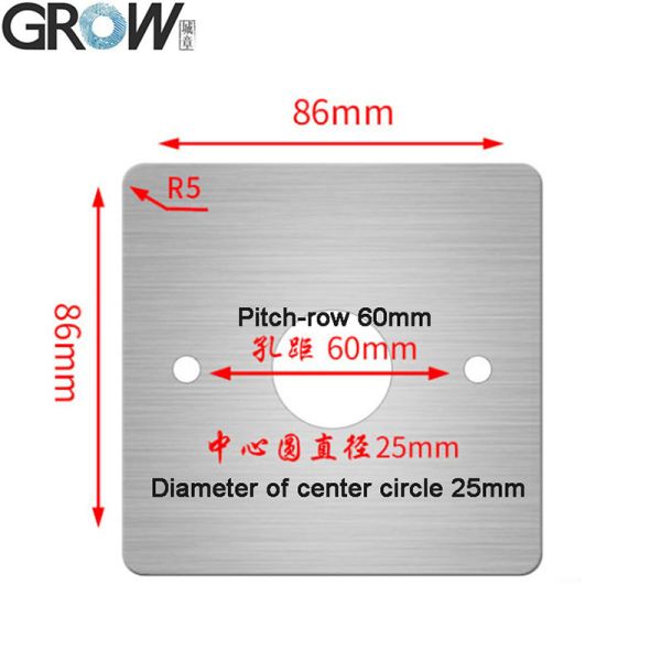 GROW R503-Iron Plate-M25 Stainless Steel Installation Plate For R503/R503-5V/R503Pro/R503S Fingerprint Sensor Module Scanner