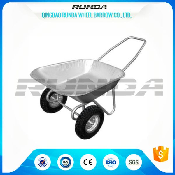 Buy Tubular Steel Axle Heavy Duty Wheelbarrow , Dual Wheel Wheelbarrow 80kg Load at wholesale prices