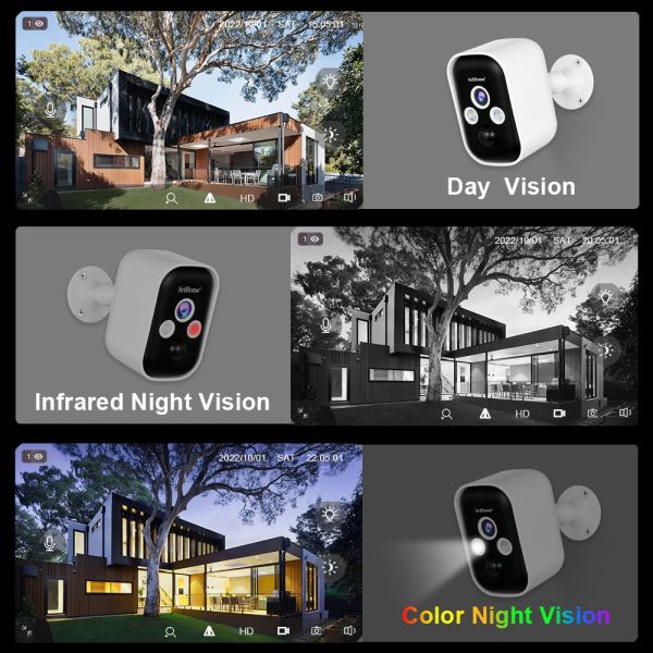 4MP HD Solar Battery Camera Long Standby 2-Way Audio PIR Night Vision Outdoor CCTV Mini Solar Battery Security Camera