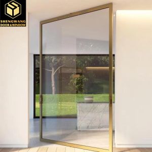 Double Glazing Entrance PT Door  With 1.2M Width Custom Aluminium Sliding Doors Key Lock
