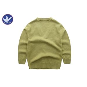 Basic V Neck Boys Cardigan Sweater / Cotton Kindergarten Uniform