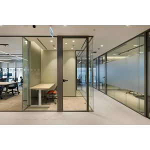 Quality Customizable Aluminum Frame Glass Partition Wall 25-60mm Thickness for sale