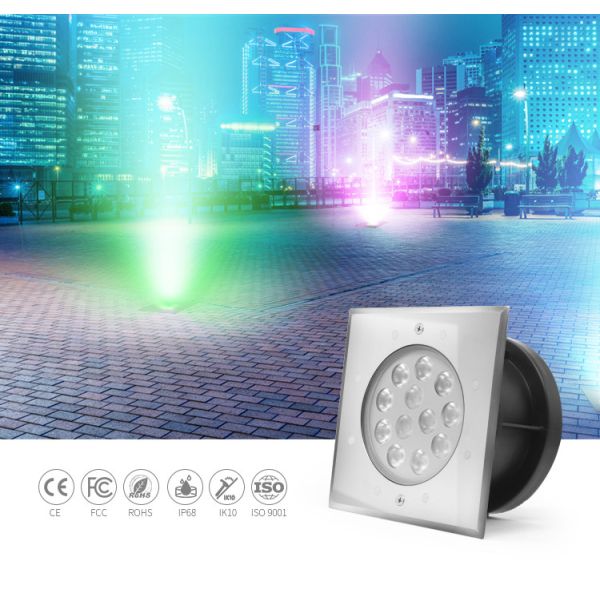 Color Changing Waterproof 9W External Control Park Light SS316L LED Ground Lights