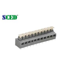 Quality 5.00mm Pitch PCB Spring Terminal Blocks , 300V 10A 2P - 24P Screwless Terminals Block for sale