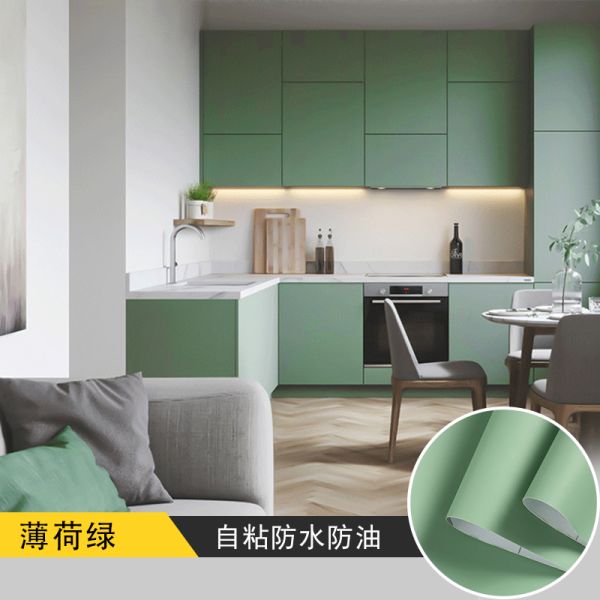 Self-Adhesive PVC Kitchen Wall Sticker with Plain Vinyl Wallpaper