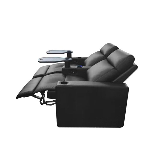 Modern Full Electric Recline Armchair Genuine Leather Home Theater Seating