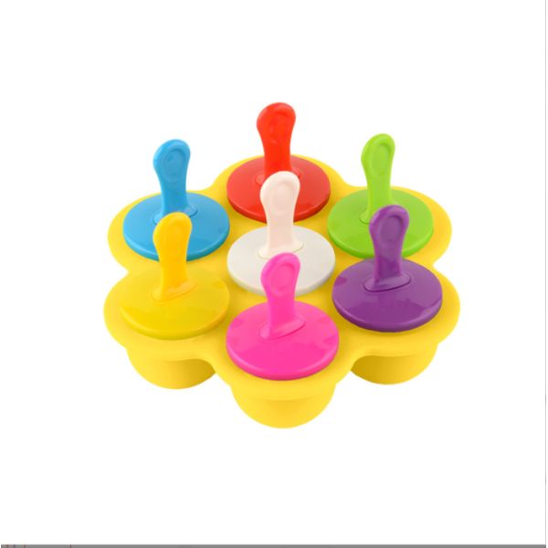 Food Grade Silicone Ice Mold 7 Hole Popsicle DIY Ice Cream Box Silicone Popsicle Mold