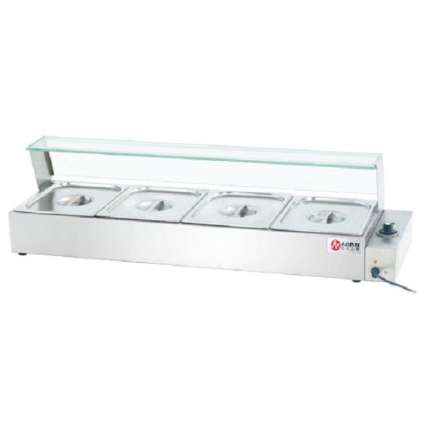 Restaurant Hotel Catering Equipment Stainless Steel Glass Food Warmer Buffet