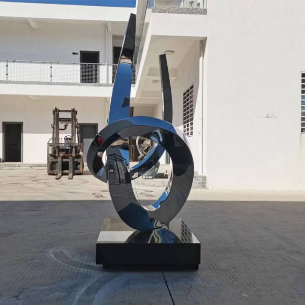 2M Modern Stainless Steel Mirror Polished Garden Sculpture