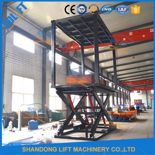 3T+3T 3M Double Deck Car Parking System , Double Platform Scissor Car Lift for Home Garage