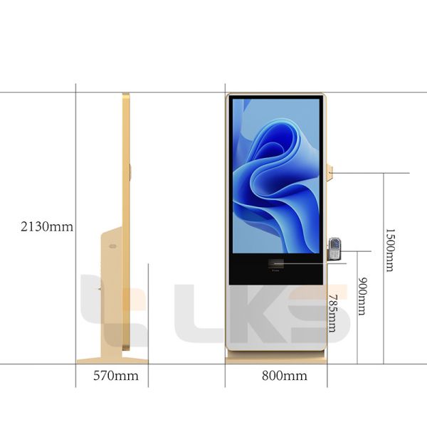 Buy 32 43 55 65 75 Inch 2K 4K Indoor Floor Standing LCD Touch Screen Kiosk Advertising Digital Signage With Printer And POS at wholesale prices