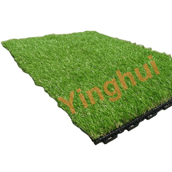 Buy Modular Artificial Grass Turf Indoor Tiles Floor With PP Plastic Base for Balcony Garden at wholesale prices
