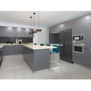 Kitchen Cupboards Countertop High Gloss Lacquer Built In Pantry Cabinet