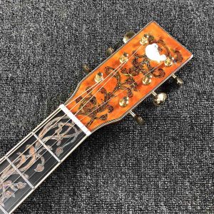 Custom Grand GD45md Madagascar Acoustic Guitar Solid Europe KOA Back Side Maple