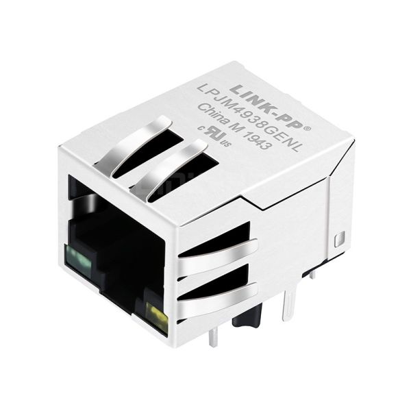Buy LPJM4938GENL 2.5G Base-T RJ45 Jack Single Port With Integrated Magnetics Green&Yellow Led at wholesale prices