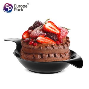 Wholesale cheap cute dinner transparent restaurant plates with handle