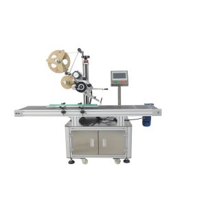 PLC Controlled Automatic Desktop Doypack Pouch Label Applicator for Flat Surface