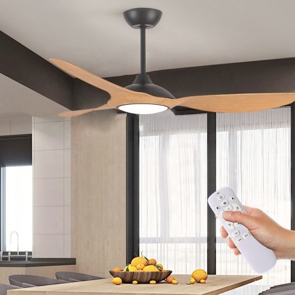 Moden Wooden HCA087 Solid Wood Led Chandelier Remote Control Ceiling Fan