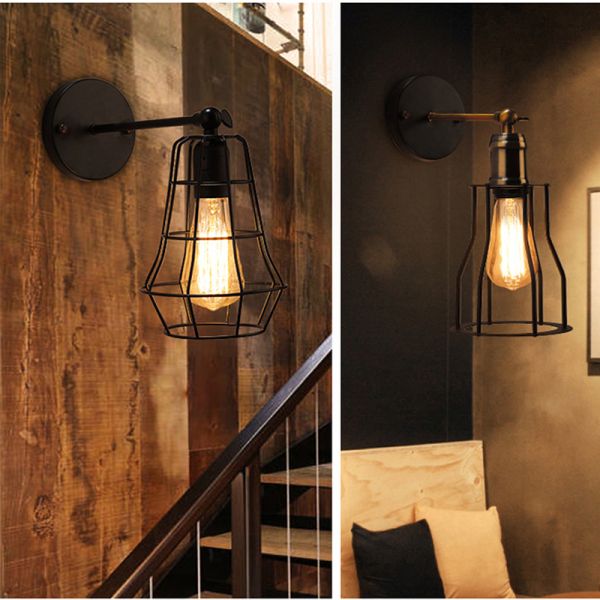 Retro Loft Industrial Wall Lamp Black E27 Vintage Sconces Wall Lamp Industrial Lighting (Wh-VR-14)