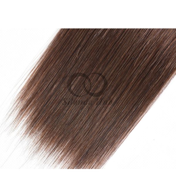 #4 Medium Brown Straight Remy Human Hair Bundles Sew In Weave Bundles Brazilian Bundle Deals