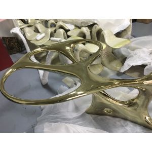 Inside dressing table with glass stainless steel plated titanium