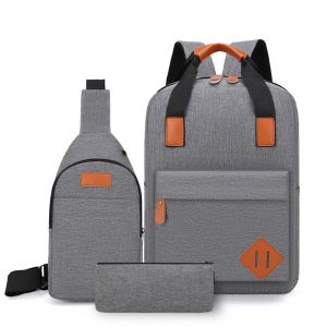 Waterproof Three In One Backpack Nylon Computer Backpack Set With USB