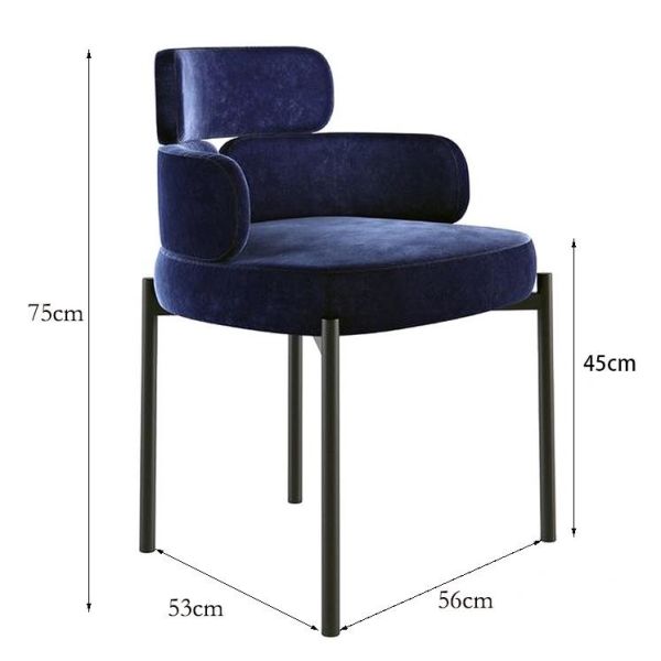 Buy Light Luxury Creative Hotel Restaurant Furniture Metal Art Velvet Armrest Dining Chair at wholesale prices