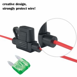 Automotive ATM Blade Fuse Holder With 12AWG Wire