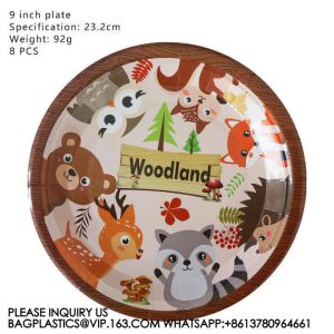 ANIMALS PARTY TABLEWARE SET PAPER PLATE KIDS BIRTHDAY THEME CARTOON ANIMALS