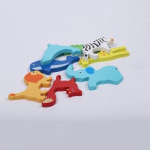 Educational 3D Wooden Custom Printed Puzzles Creative Animal Theme
