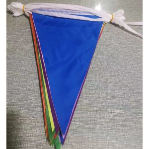 OEM ODM Triangle Flag Bunting Custom 100D Polyester Fabric Triangle String Flags