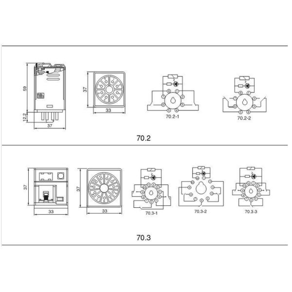 Electric Relay Kampa 70.2 10a 8 Pins 220v dc High Quality
