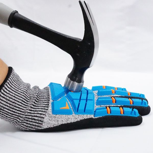 Blue TPR Anti-collision Abrasion-resistant Safety Gloves Touch-screen Anti-cutting Work Gloves
