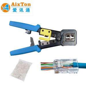 Crimp Tool Network Cable Pliers , Rj45 Crimping Tools For Passthrough Connectors