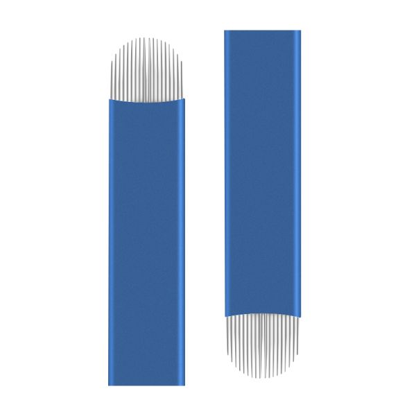 Medical Grade Stainless Steel 18 Pins Blue Microblading Needle for Eyebrow Permanent Makeup