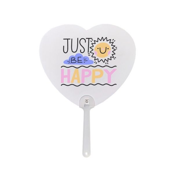 DIY Double-Sided Printed PET Plastic Sublimation Advertising Fan Promotional Gift Custom Hand Fans