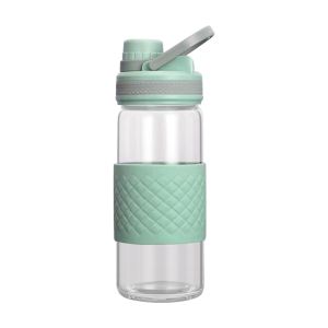 480ml High quality and convenient Leakproof BPA Free Glass Water Bottle with