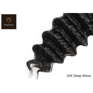 22 24 26 Inch 3 Pcs Deep Wave Human Hair Bundles With Closure Slick