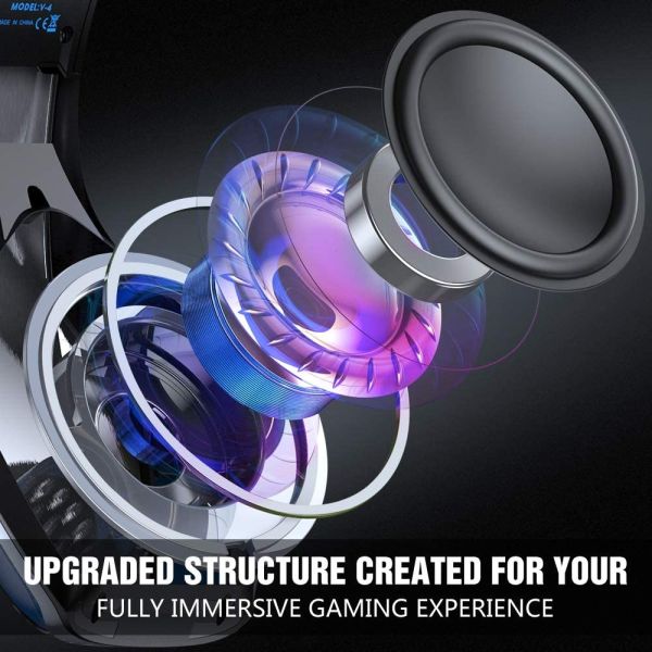 hunterspider v4 2.2kohm Bass Gaming Headset With LED Light