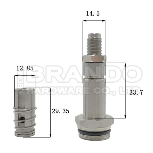 M20 Thread NBR Seal 3 Way NC Solenoid Valve Plunger Tube Assembly