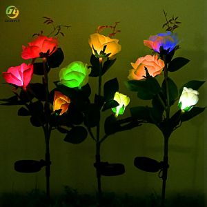 Outdoor LED Commercial Light Simulation Rose Flower Solar Light