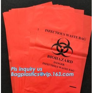 Yellow infectious medical waste disposal plastic bag Biohazard garbage bags,