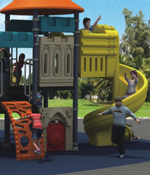 Orange Brown Green Outdoor Playground Equipments For Kids Imported LLDPE