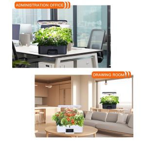 Timer Function Enabled Intelligent Hydroponic Planter in White Powered by