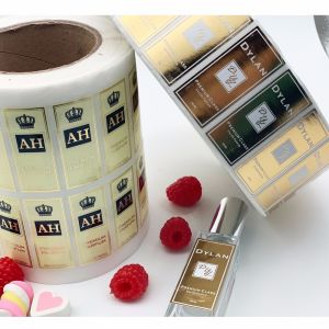Fragrance Aromatherapy Adhesive Label Sticker Metallic Embossed Custom Perfume