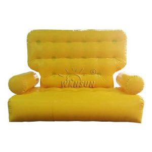 Yellow Color Inflatable Couch Sofa Environmental Friendly For Outdoor Activities