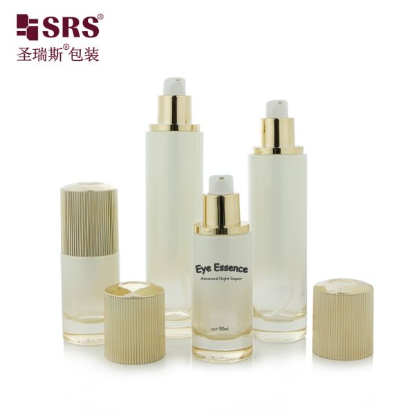 GL020 30ml 50ml 100ml 120ml Luxury Empty Transparent Glass Bottle With Lotion Pump For Cosmetic Cream