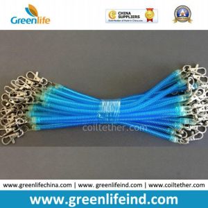 Simple Design Blue Spring String Coiled Key Chain Lanyard Holder